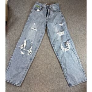 Empyre Tori Jeans Womens Denim Distressed Wide Leg Baggy Skater Juniors Size 3